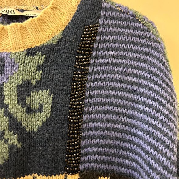 Zara Patchwork Knit Sweater Limited Edition Size S - Picture 4 of 15